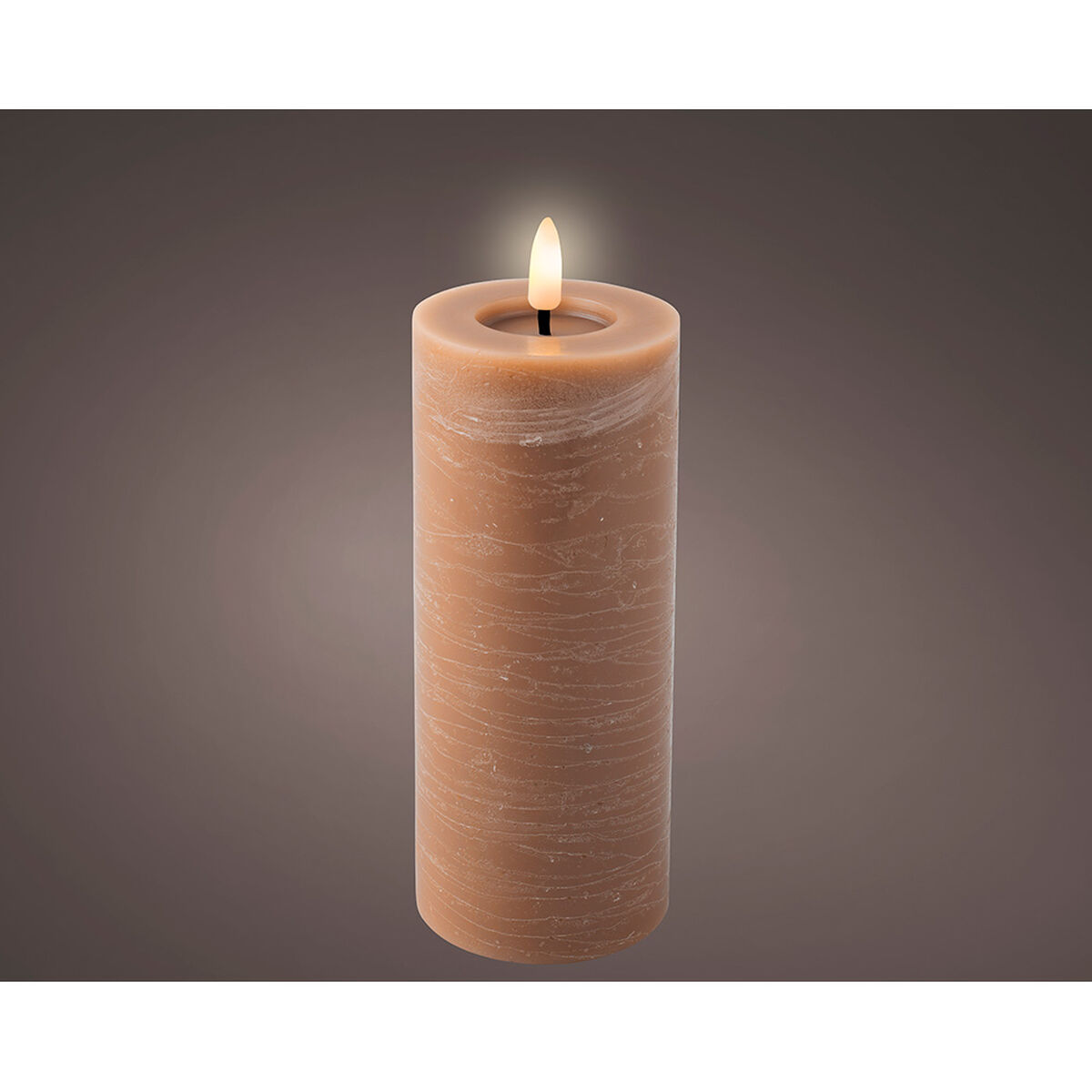 LED Candle Lumineo Brown Ø 7 x 19 cm Flame effect (AAA)